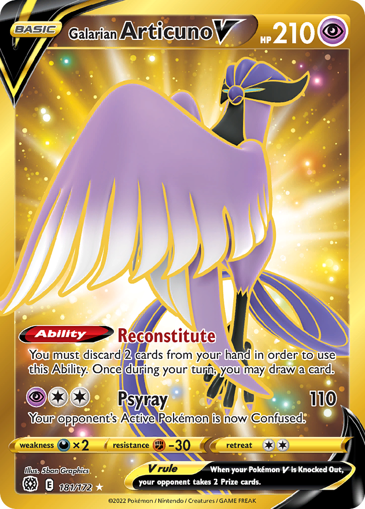 Galarian Articuno V (181/172) - [Secret Rare] Brilliant Stars (BRS)