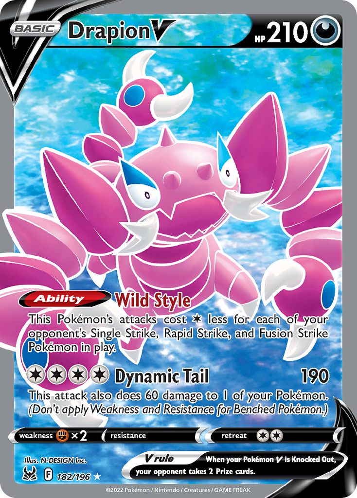 Drapion V (182/196) - [Full Art] Lost Origin (LOR)