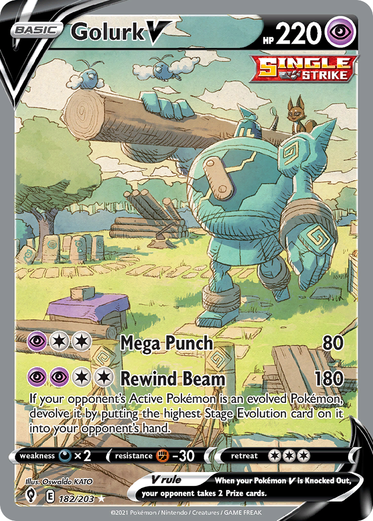 Golurk V (182/203) - [Alternate Art] Evolving Skies (EVS)