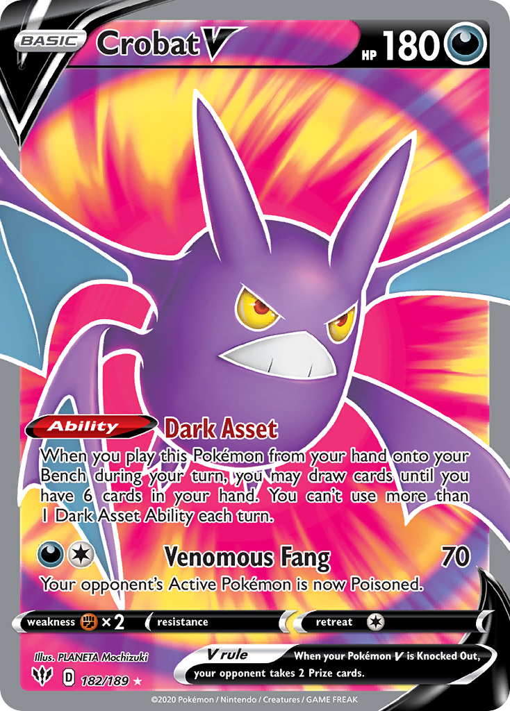 Crobat V (182/189) - [Full Art] Darkness Ablaze (DAA)