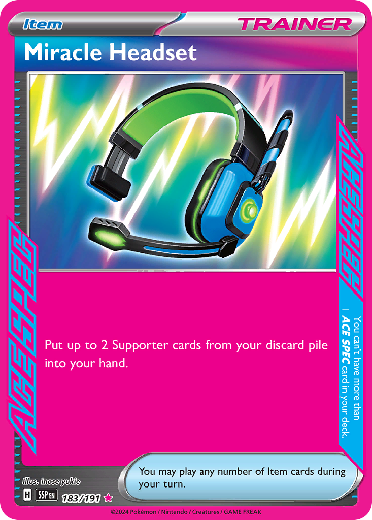 Pokemon Surging Sparks Ace SPEC Rare Miracle Headset #183