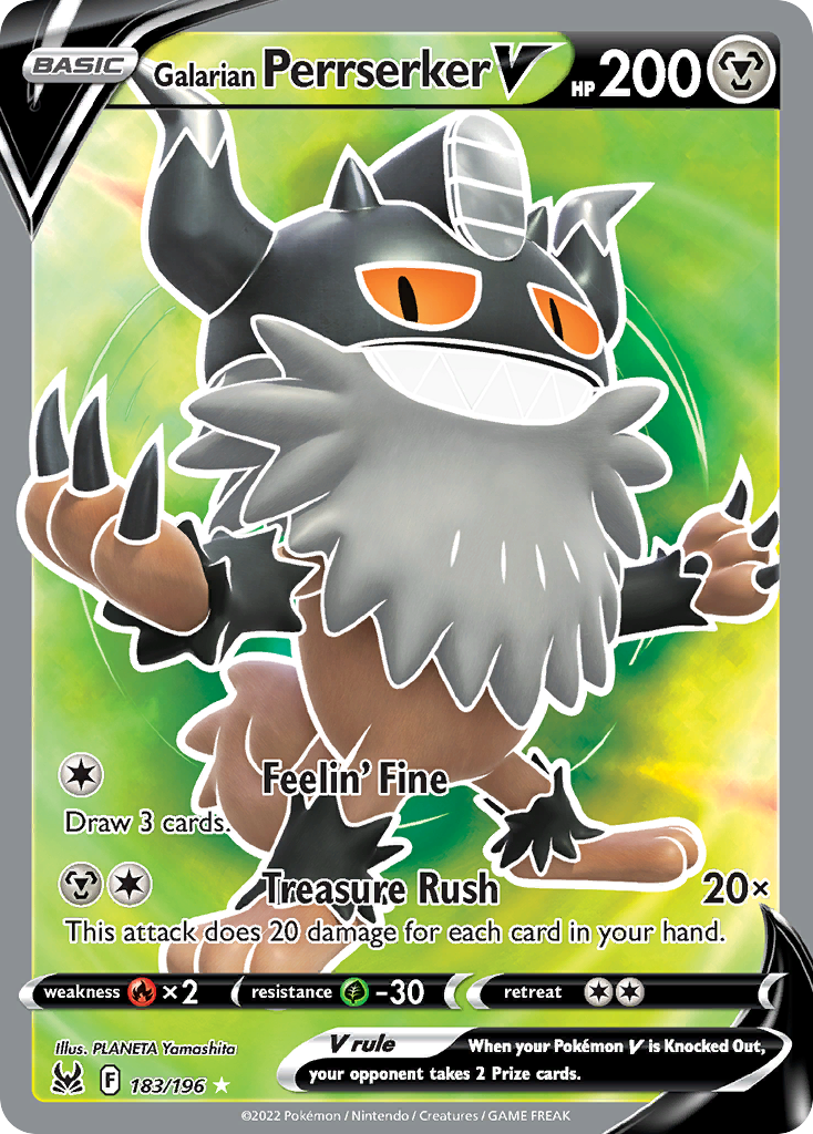 Galarian Perrserker V (183/196) - [Full Art] Lost Origin (LOR)