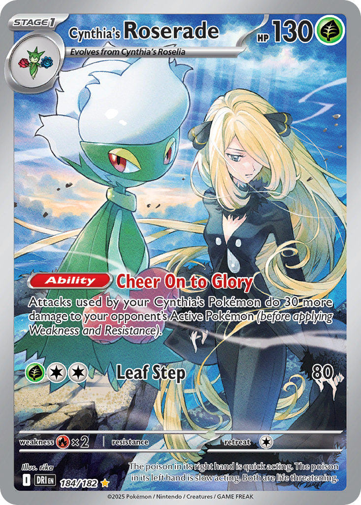 Cynthia's Roserade (184/182) - [Illustration Rare] Destined Rivals (DRI)