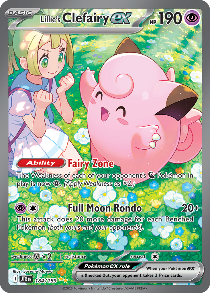 Lillie's Clefairy EX 2025 Pokemon Journey Together Special Illustration Rare #184 Card