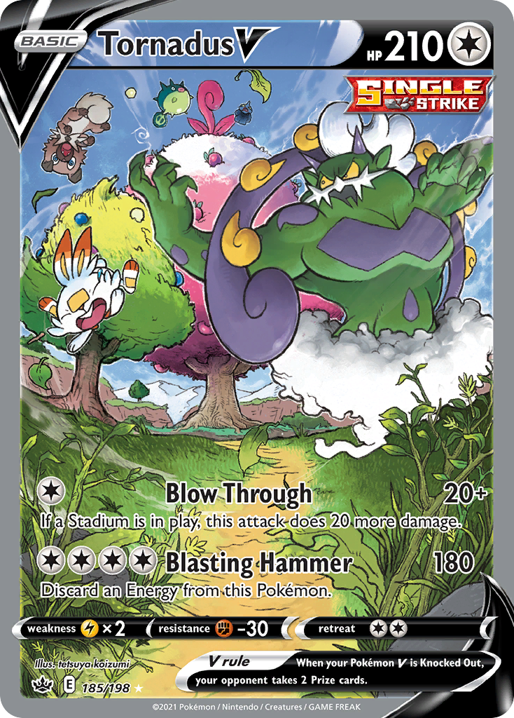 Tornadus V (185/198) - [Alternate Art] Chilling Reign (CRE)