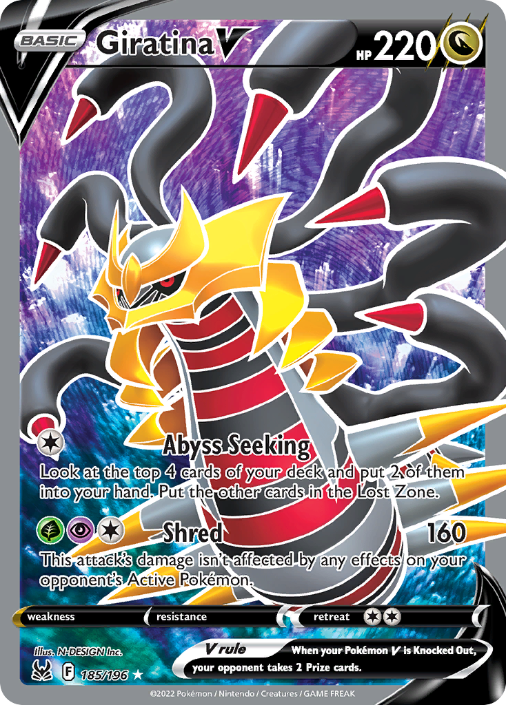 Giratina V (185/196) - [Full Art] Lost Origin (LOR)