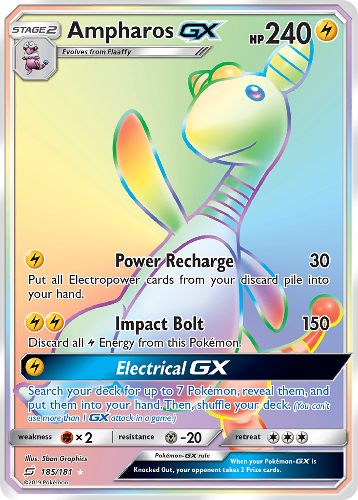 Ampharos-GX (185/181) - [Rainbow Holo] Team Up (TEU)