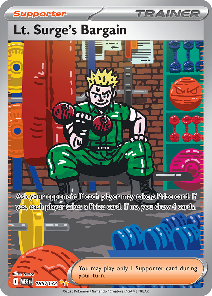 Lt. Surge's Bargain (185/132) - [Special Illustration Rare] Mega Evolution (MEG)