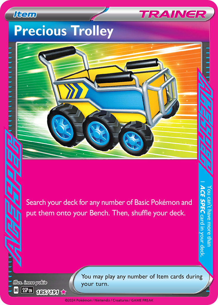 Pokemon Surging Sparks ACE SPEC Rare Precious Trolley #185 Pokemon Surging Sparks ACE SPEC Rare Precious Trolley #185