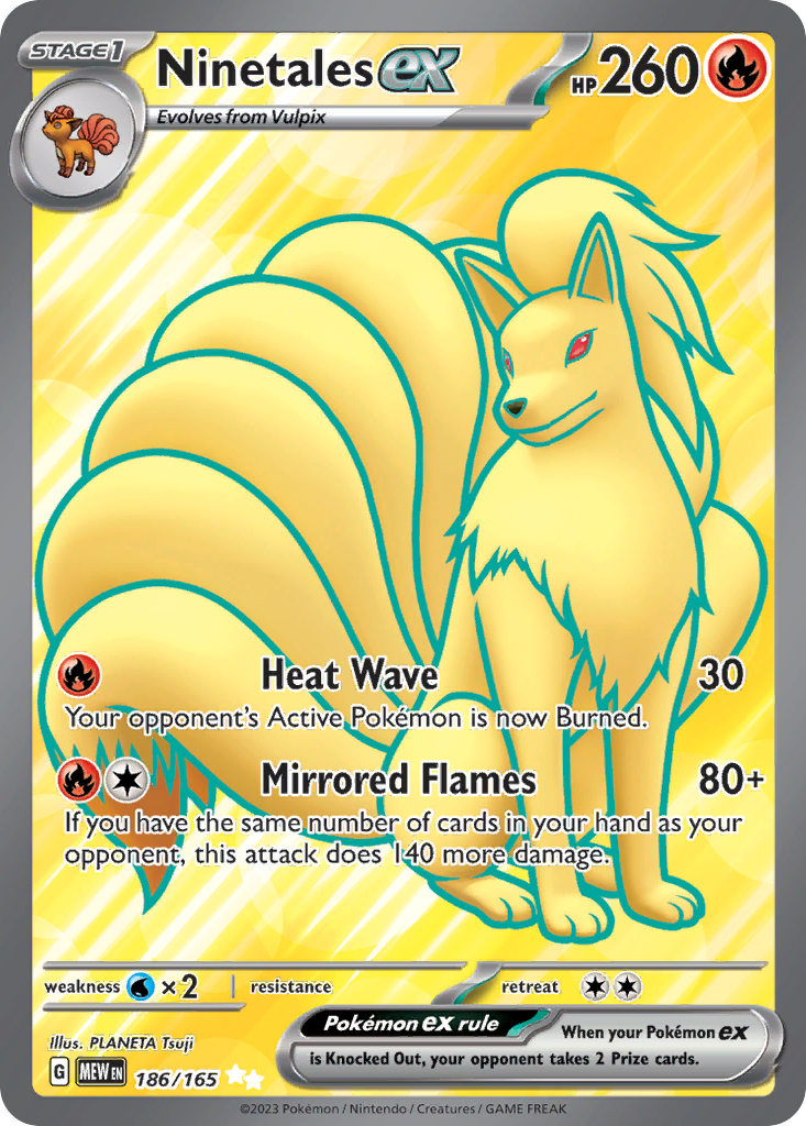 Ninetales ex (186/165) - [Holo Foil] SV3PT5: 151 (MEW)