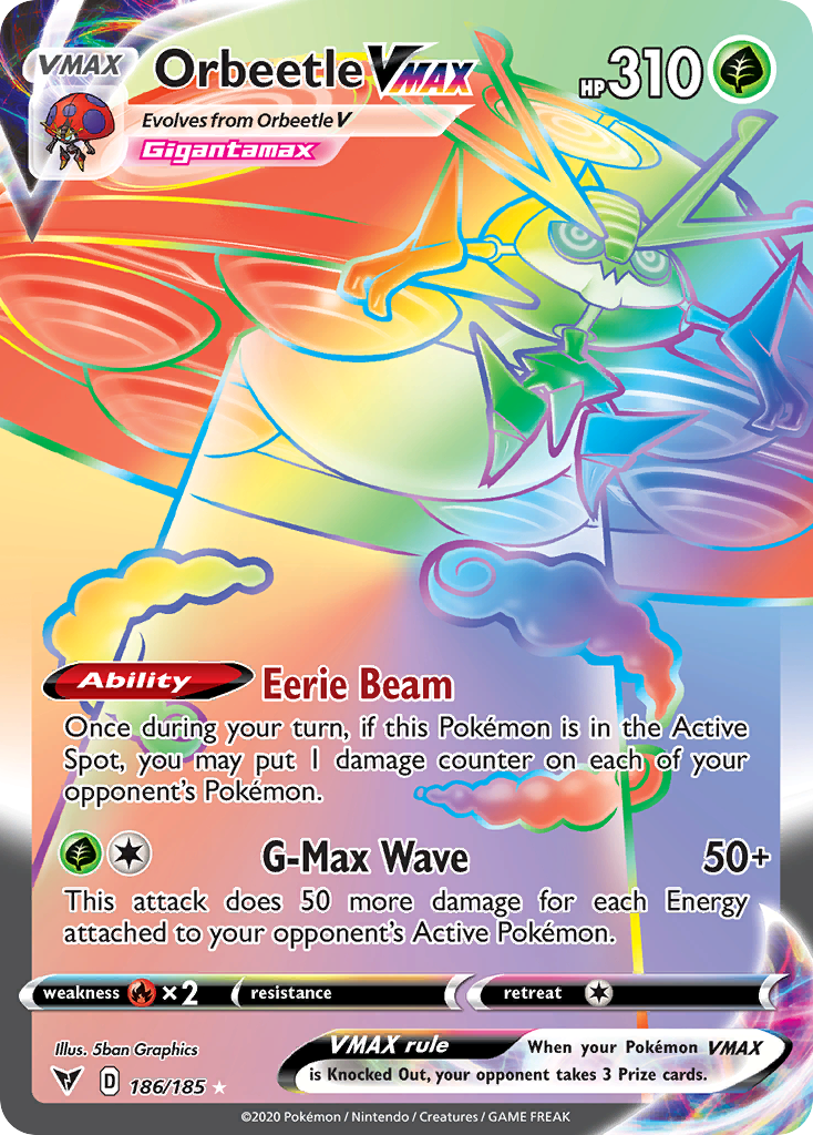 Orbeetle VMAX (186/185) - [Rainbow Holo] Vivid Voltage (VIV)