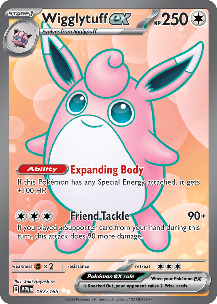 Wigglytuff ex (187/165) - [Holo Foil] SV3PT5: 151 (MEW)