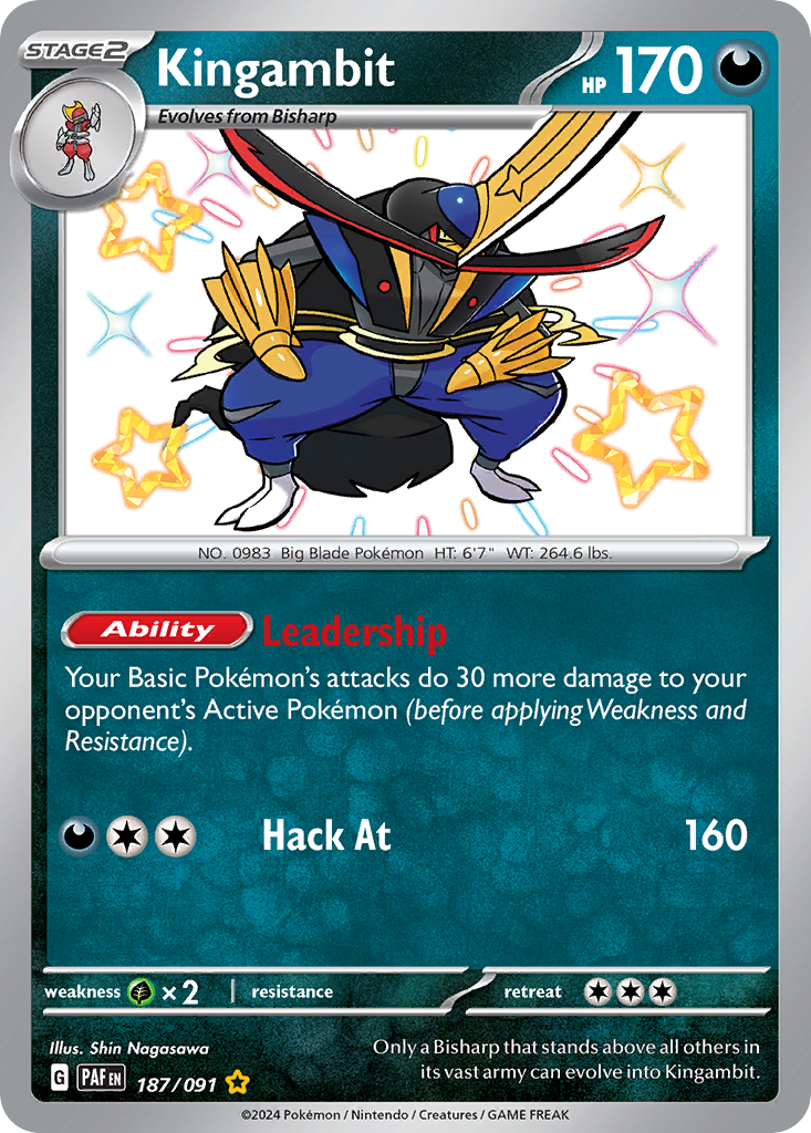 Kingambit (187/91) - [Shiny Holo] Paldean Fates (PAF)