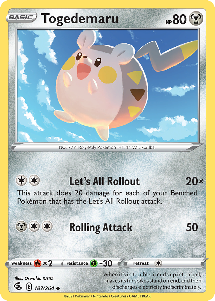 Togedemaru (187/264) - [Reverse Holo] Fusion Strike (FST)