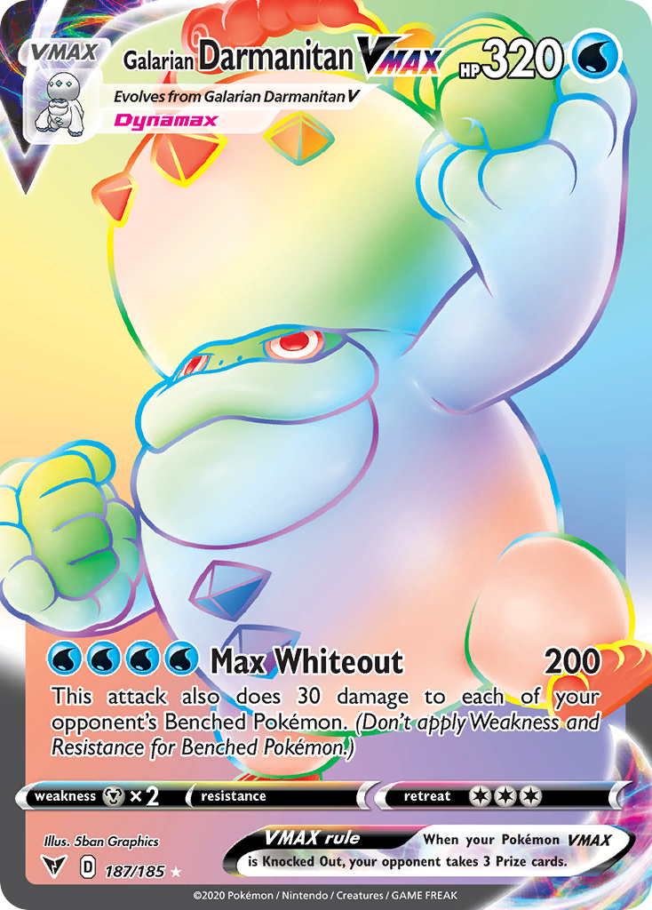 Galarian Darmanitan VMAX (187/185) - [Rainbow Holo] Vivid Voltage (VIV)