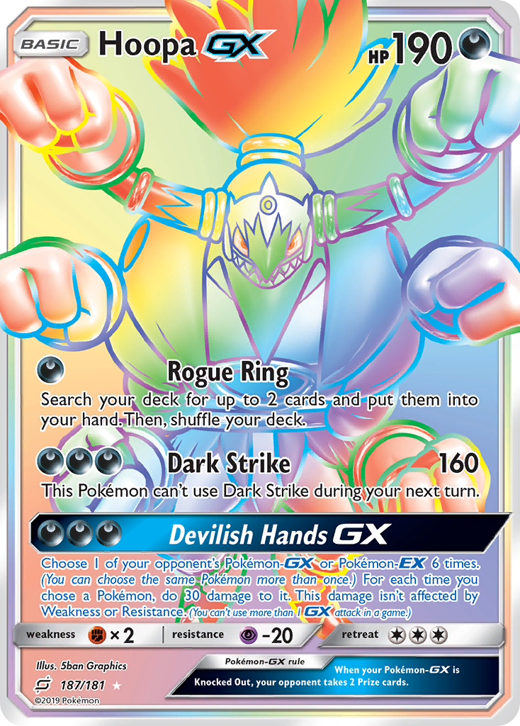 Hoopa-GX (187/181) - [Rainbow Holo] Team Up (TEU)