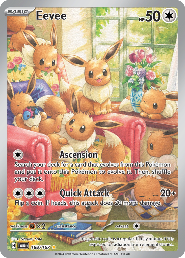twilight masquerade rare cards Pokemon Trading Card Game Scarlet & Violet Illustration Eevee #188 Desktop Shelf Size (No. of graded card slabs):60 (12 cards x 5 rows) [Colorless] MTG Collector Pack Pokémon TCG: Scarlet &