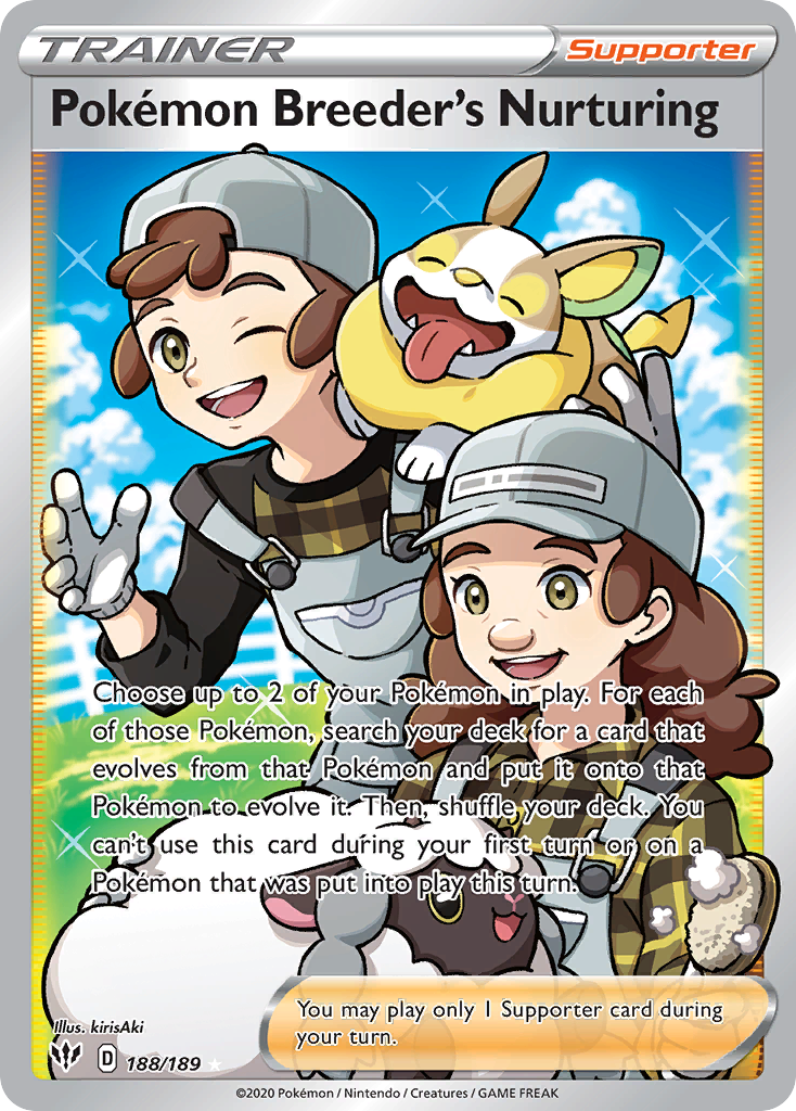 Pokemon Breeder's Nurturing (188/189) - [Full Art] Darkness Ablaze (DAA)