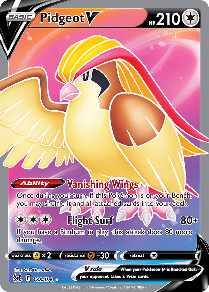 Pidgeot V (188/196) - [Full Art] Lost Origin (LOR)