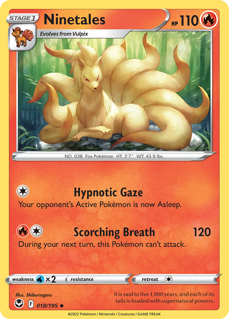 Ninetales (18/195) - [Reverse Holo] Silver Tempest (SIT)