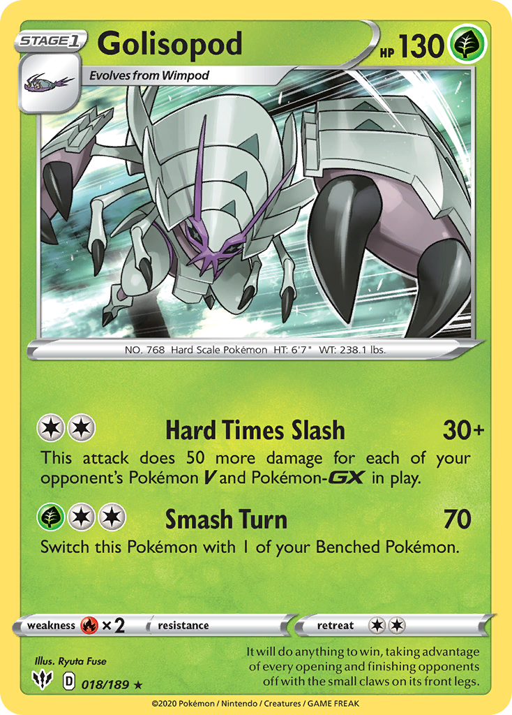 Golisopod (18/189) - [Reverse Holo] Darkness Ablaze (DAA)