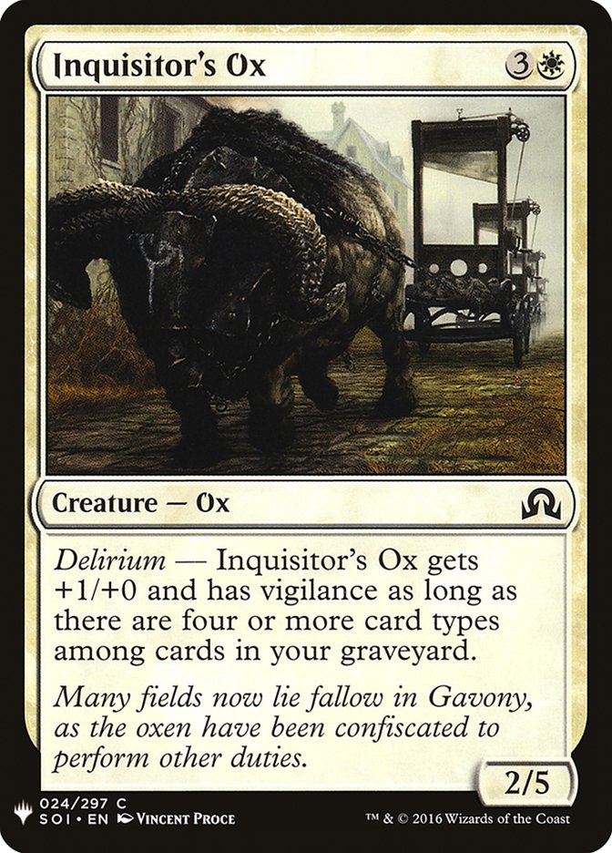 Inquisitor's Ox - The List (PLST)