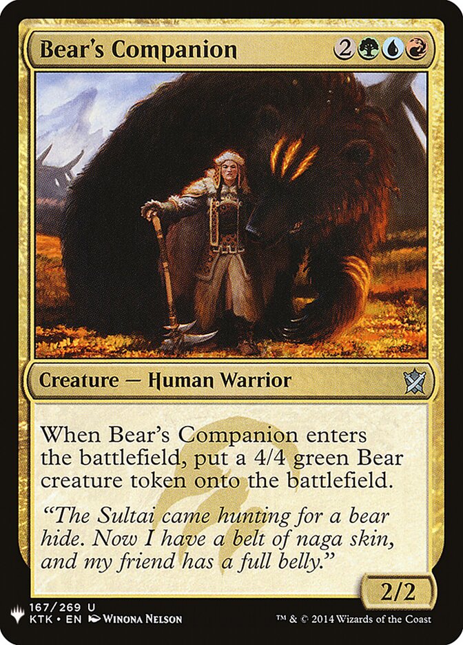 Bear's Companion (KTK-167) - The List (PLST)