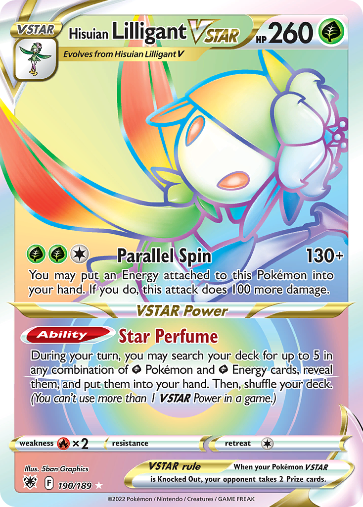 Hisuian Lilligant VSTAR (190/189) - [Rainbow Holo] Astral Radiance (ASR)