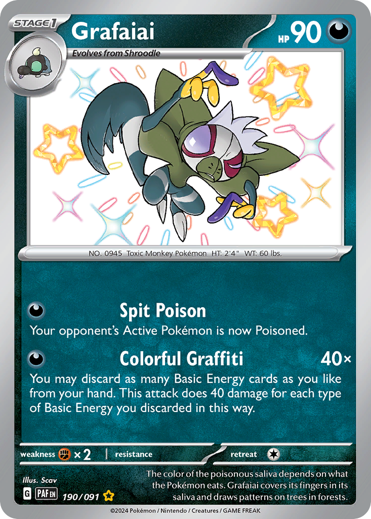 Grafaiai (190/91) - [Shiny Holo] Paldean Fates (PAF)