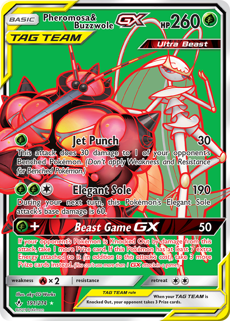 Pheromosa & Buzzwole-GX (191/214) - [Full Art] Unbroken Bonds (UNB)