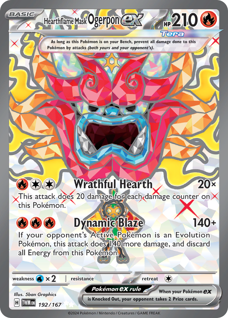 Hearthflame Mask Ogerpon ex (192/167) - [Full Art] Twilight Masquerade (TWM)