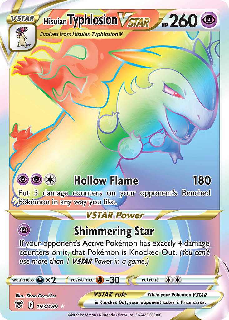 Hisuian Typhlosion VSTAR (193/189) - [Rainbow Holo] Astral Radiance (ASR)