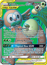 Rowlet & Alolan Exeggutor GX (Full Art) (214) - SM - Unified Minds (SM11)