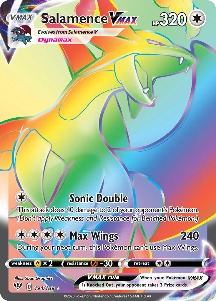 Salamence VMAX (194/189) - [Rainbow Holo] Darkness Ablaze (DAA)