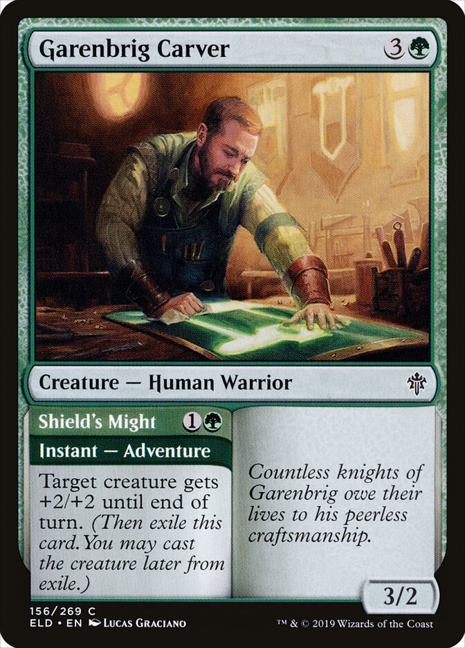 Garenbrig Carver // Shield's Might (156) - Throne of Eldraine (ELD)
