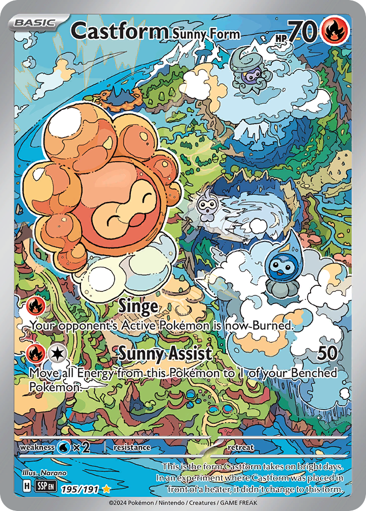 Castform Sunny Form (195/191) - [Illustration Rare] Surging Sparks (SSP)