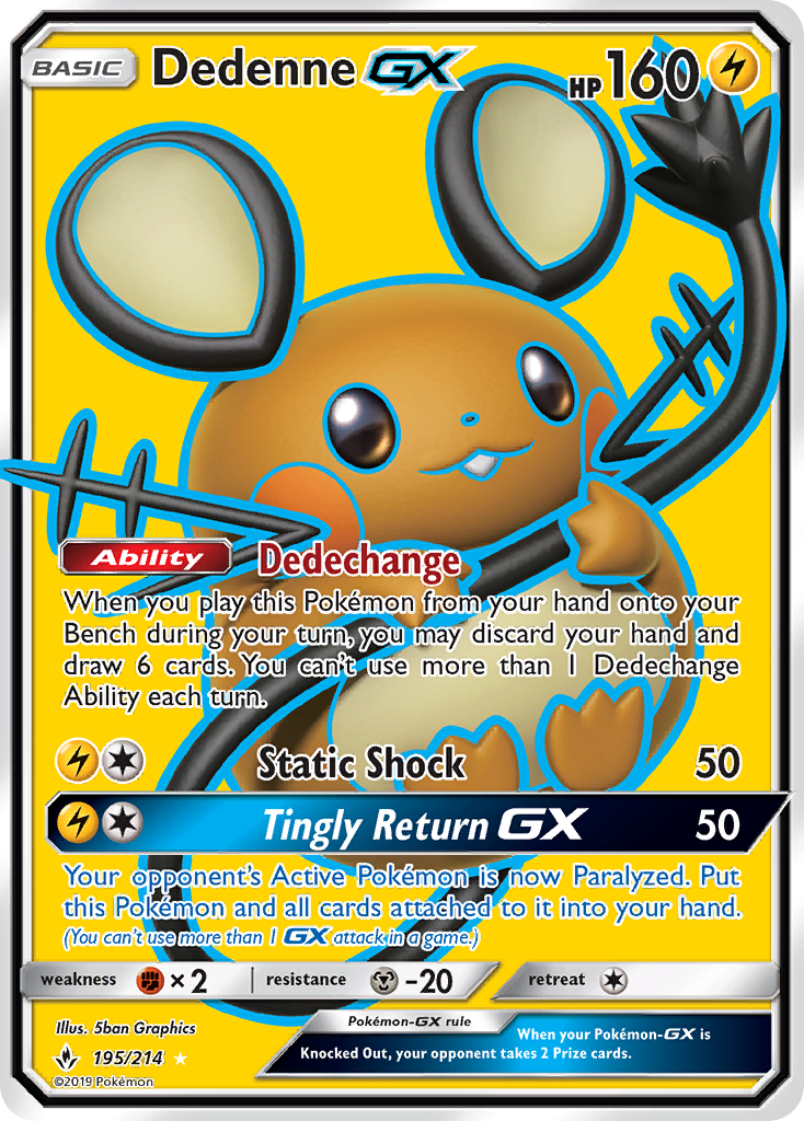Dedenne-GX (195/214) - [Full Art] Unbroken Bonds (UNB)
