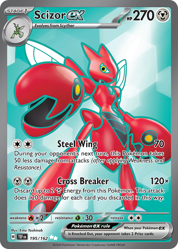 Pokemon Scarlet & Violet Temporal Forces Ultra Rare Scizor ex #195
