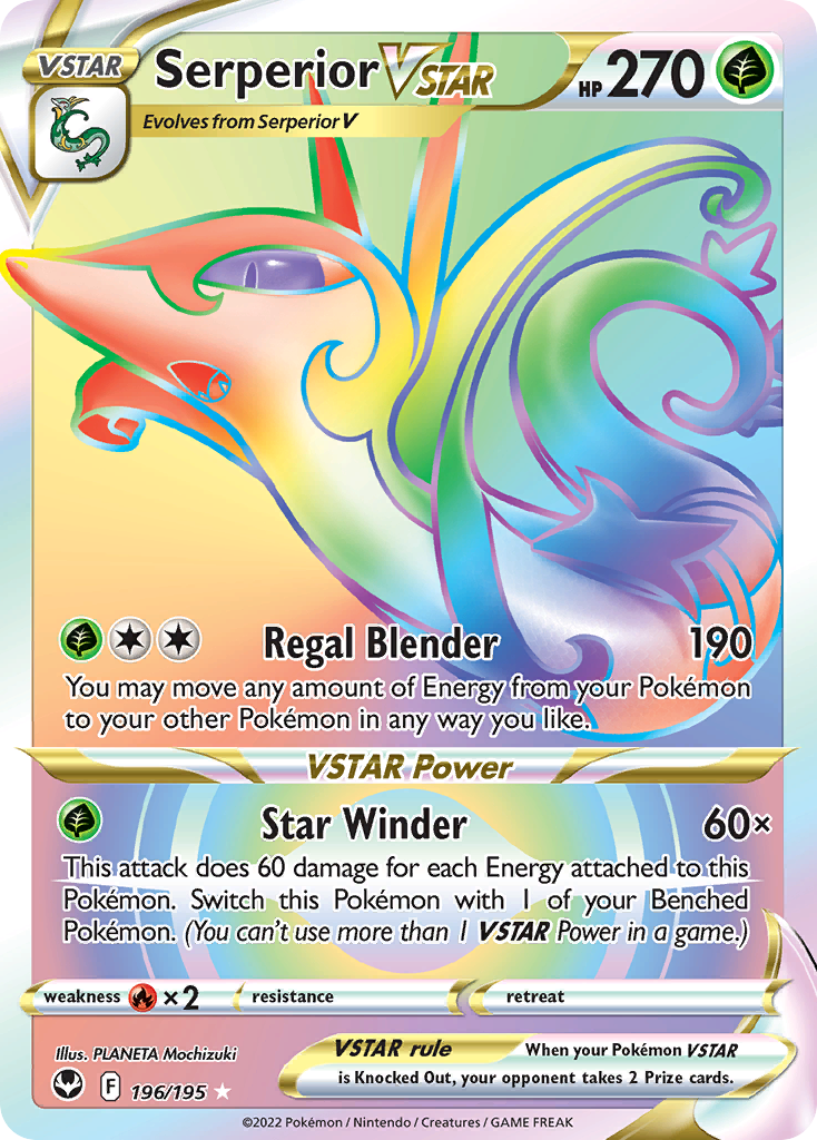 Serperior VSTAR (196/195) - [Rainbow Holo] Silver Tempest (SIT)