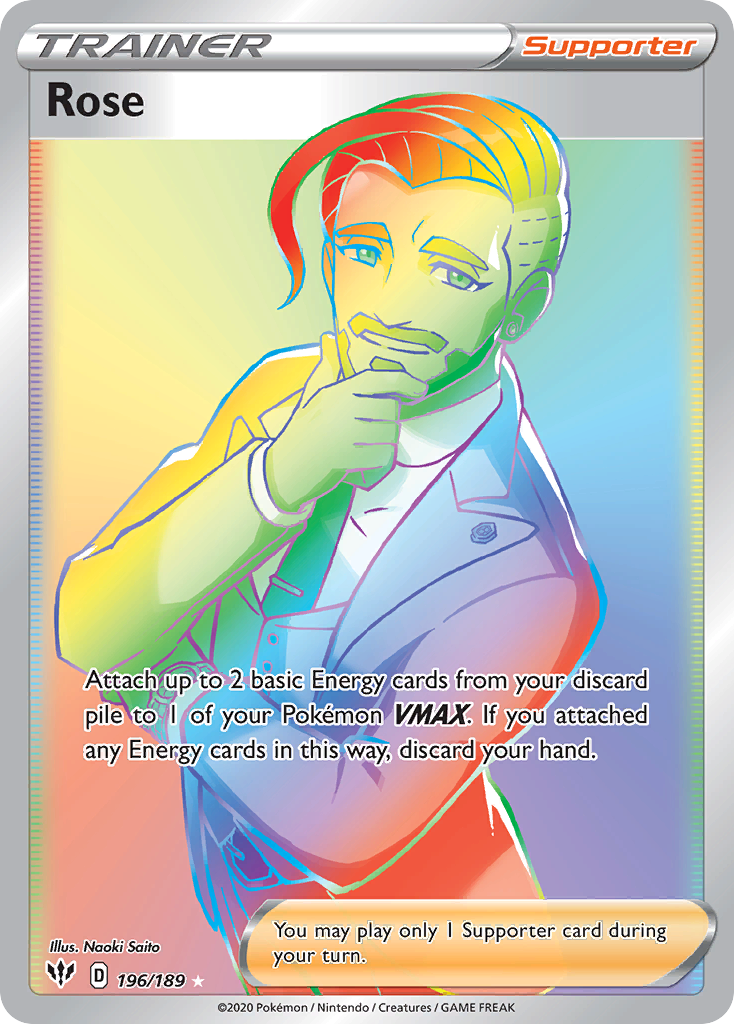 Rose (196/189) - [Rainbow Holo] Darkness Ablaze (DAA)
