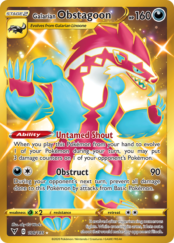 Galarian Obstagoon (198/185) - [Secret Rare] Vivid Voltage (VIV)