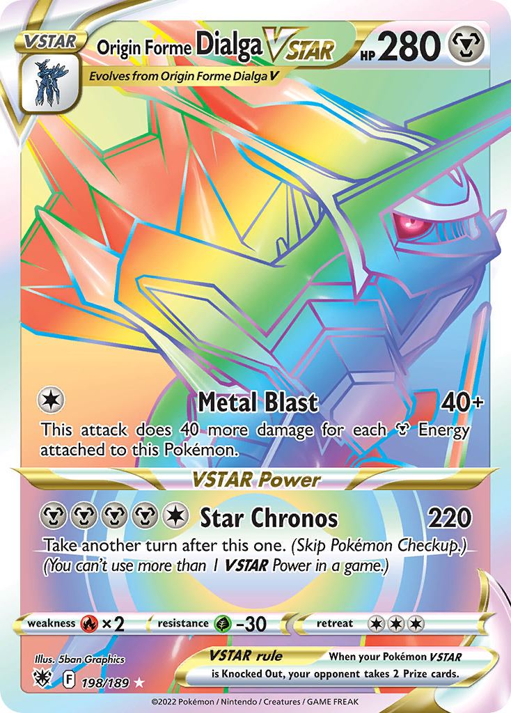 Origin Forme Dialga VSTAR (198/189) - [Rainbow Holo] Astral Radiance (ASR)