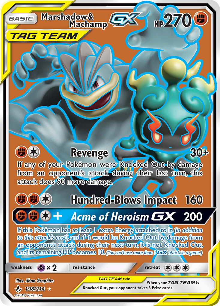 Marshadow & Machamp-GX (198/214) - [Full Art] Unbroken Bonds (UNB)