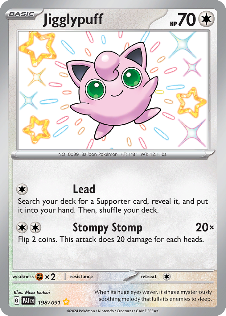 Jigglypuff (198/91) - [Shiny Holo] Paldean Fates (PAF)