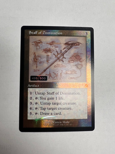 Staff of Domination - [Foil, Schematic, Serial 495] The Brothers' War Retro Artifacts (BRR)