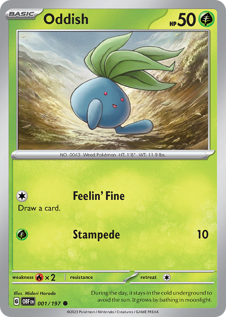 Oddish (1/197) - [Reverse Holo] Obsidian Flames (OBF)