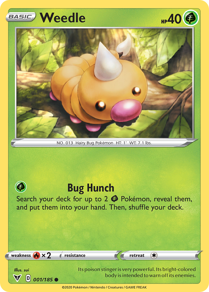 Weedle (1/185) - [Reverse Holo] Vivid Voltage (VIV)