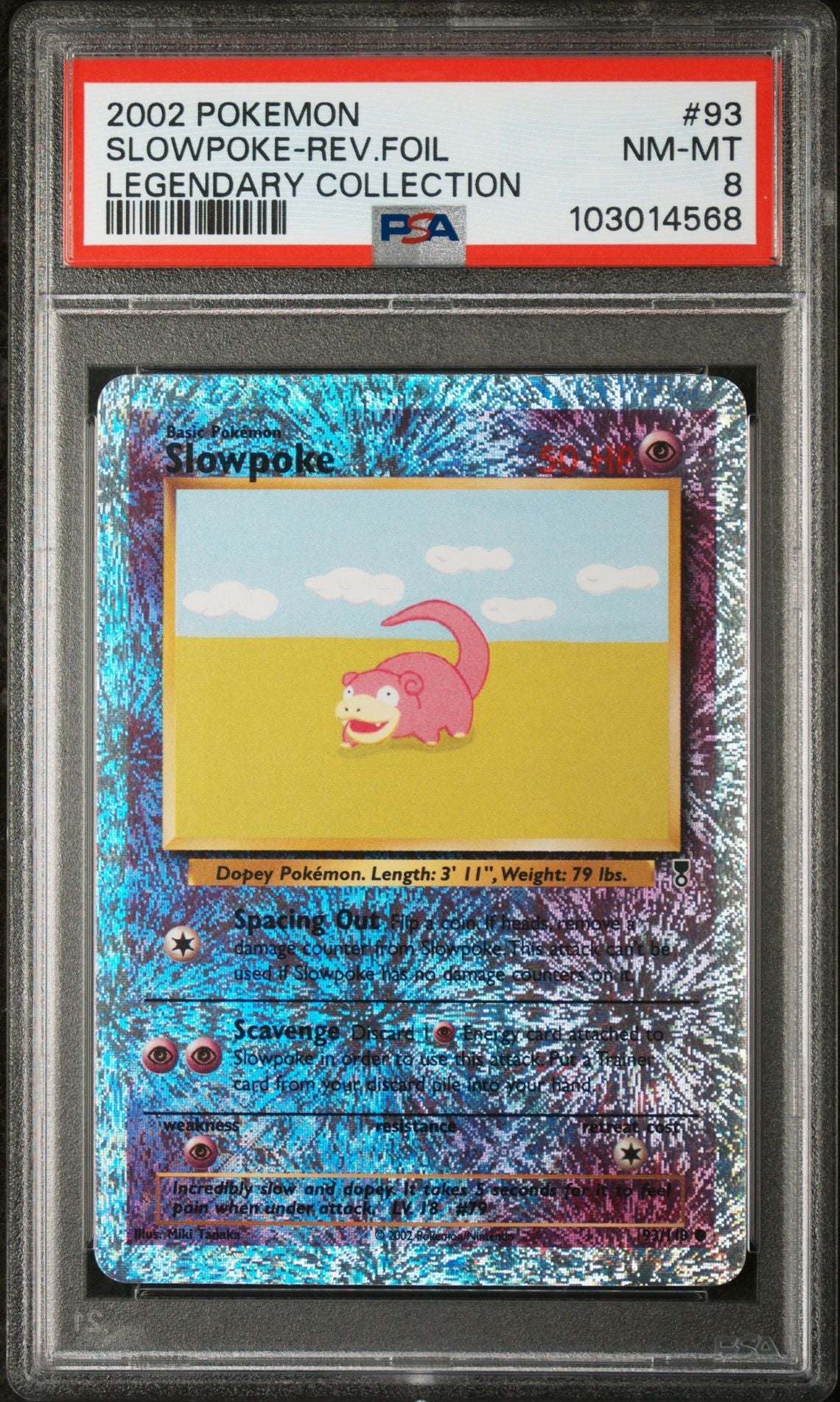 Slowpoke #93 - [Reverse Holo, Graded PSA 8] Legendary Collection