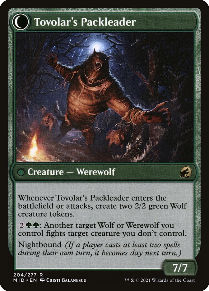 Tovolar's Huntmaster // Tovolar's Packleader (MID-204) - The List (PLST)