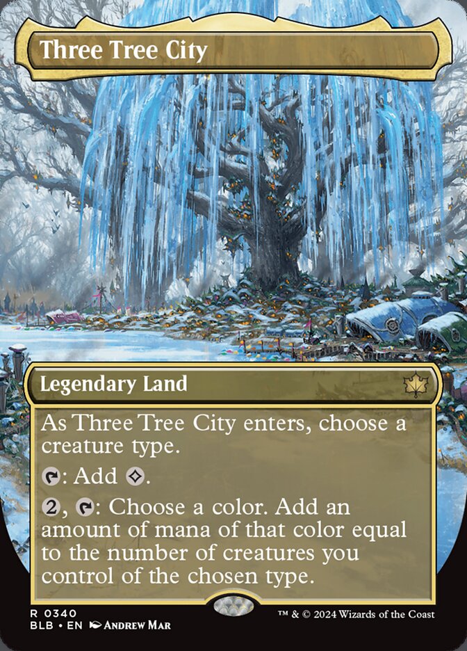Three Tree City (340) - [Foil, Borderless] Bloomburrow (BLB)